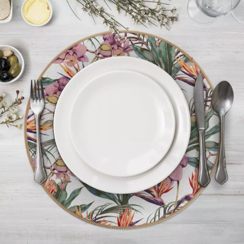 Eurofirany Tischset elegante Platzmatte unter Teller Glamour Stil Hope green