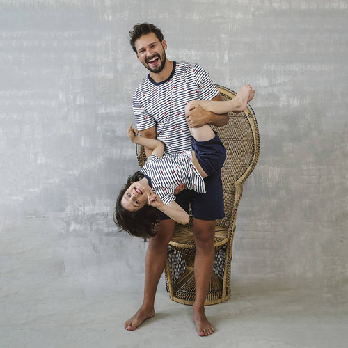 Korfu Jungen Schlafanzug kurzarm, Hose Italian Fashion - print/green