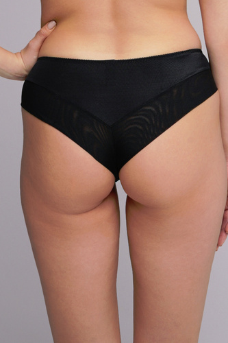 Brazilian Slip Ava 2256 black– glatte Mikrofaser, feminine Spitze, komfortable Passform für jeden Tag