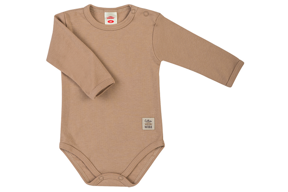 03253DRL „Unitone Latte“ Makoma Baby-Body mit langen Ärmeln, beige