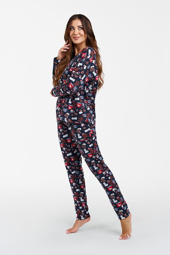 Cookies Damen Schlafanzug lange Ärmel und lange Hosen Italian Fashion - Druck