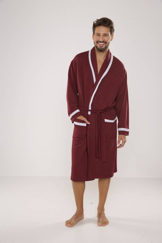 564 Bruno Morgenmantel für Herren De Lafense - kastanienbraun