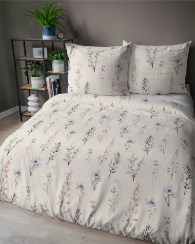 5091 A Home Satin Satinbettwäsche mit Blumen Detexpol rosa