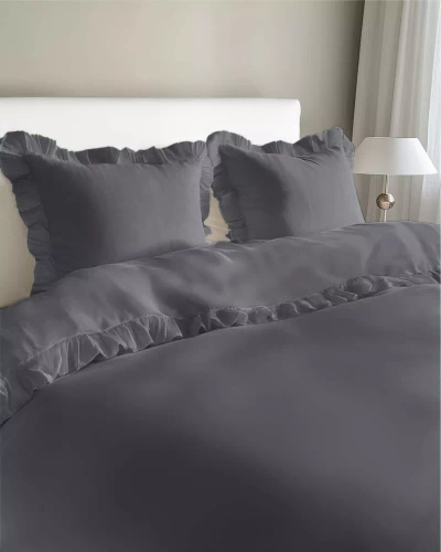 Pure 23 Einfarbige Baumwollbettwäsche Detexpol Graphit