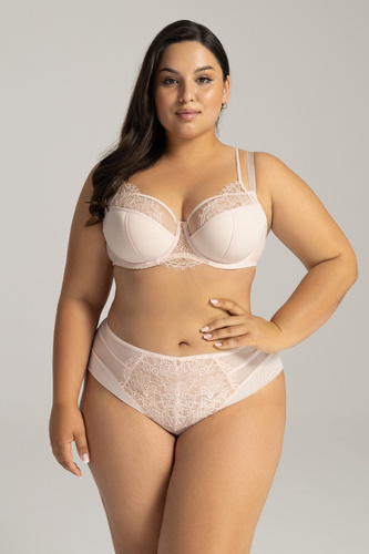 2163/B Brasil-Slip Ava Powder – Damen-Brasilien-Slip aus Spitze mit Tüll