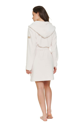 Damenbademantel Doctor Nap 7181 Milk Soft mit Kapuze, Taschen und Gürtel – milk