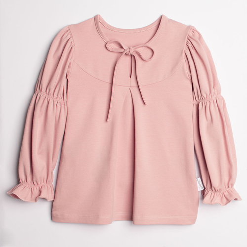 Mädchenbluse Nicol 220140 rosa Baumwolle elegant mit Schleife