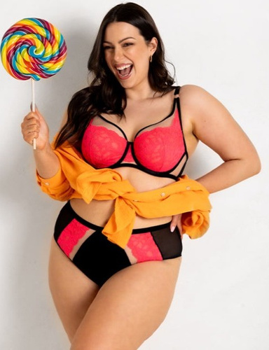 19232 Funny Plunge Milano BH Schwarz-Fluo – tiefer Ausschnitt, sinnlich, elegant