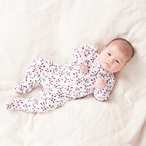 217031 Alisa Nicol Baumwollstrampler für Babys – Blumenmuster