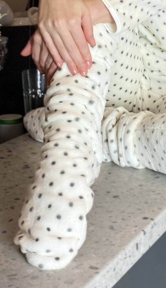 553/554 Wellsoft Smooth Schlafsocken De Lafense - ecru klein gepunktet