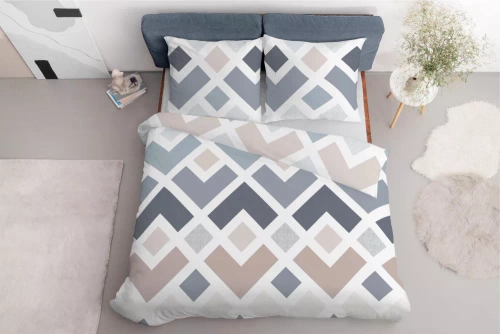 5026 A Detexpol-Geometrie-Mikrofaserbettwäsche blau