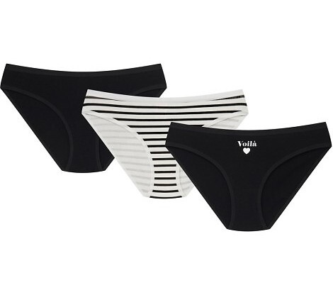 36508-K084 Henderson Schwarze Damenhöschen – Baumwoll-Bikini im 3er-Pack