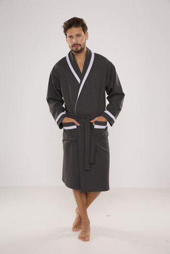564 Bruno Herren Bademantel De Lafense - graphit