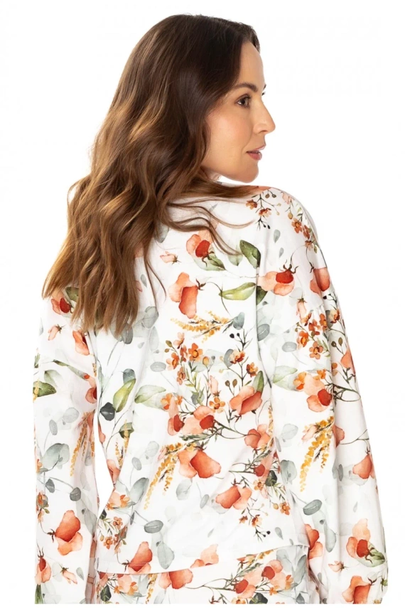 86667 Marcella Pyjama-Bluse Möwen-Print mit Blumen