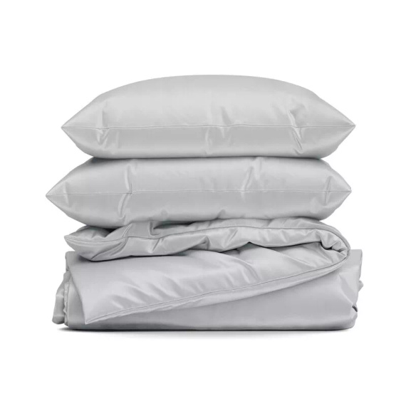 Bettwäsche MI aus Mikrofaser Eurofirany, weich, mit Reißverschluss, 100% Polyester, silber