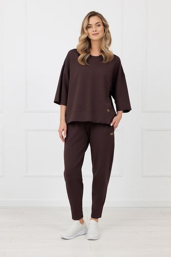 Baumwoll-Jogginghose Kaori Italian Fashion braun