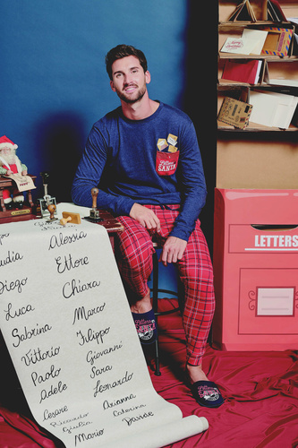 Gioew Sorbetto blauer Herrenpyjama – festlich, kariert, bequem und stilvoll