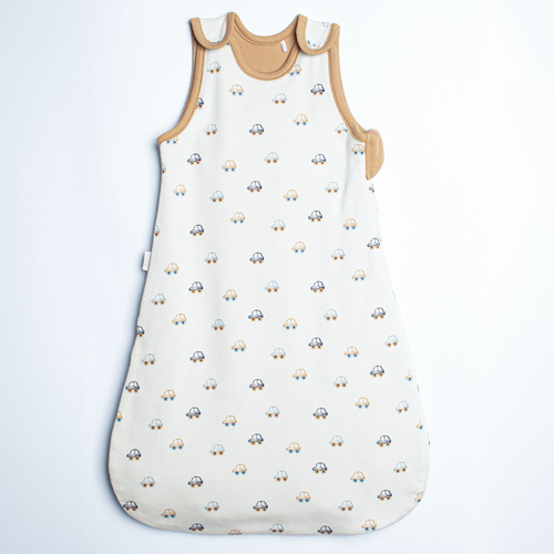 Nicol 222043 Baby-Schlafsack aus Baumwolle mit Auto-Motiv, cremefarben