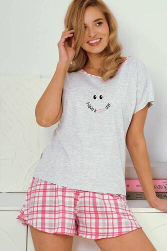 3352 Matilda Damen-Pyjama Taro – hellgrau