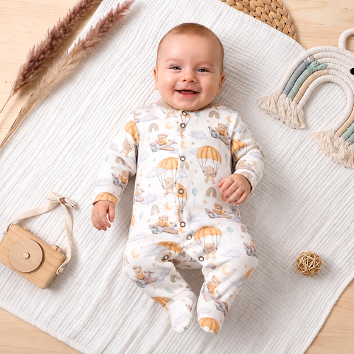 ABN-5506 Nini Sky Journey Baby-Strampler 100% Bio-Baumwolle für Babys