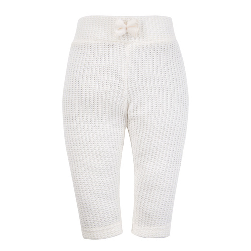 Fluffy Tails Eevi Baby-Leggings – ecrufarbener Pullover, mit Schleife an der Taille