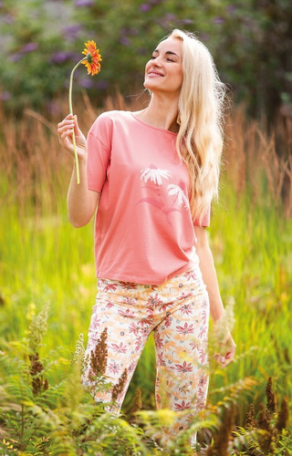 LNS 552 Key Damen-Baumwollpyjama – Rosa