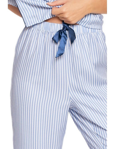 PDD7200-001 Moraj Damen-Kurzarmpyjama – Blau