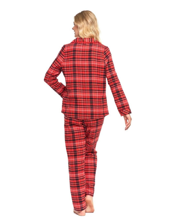 Moraj Damenpyjama PDD6600-002 – kariertes Flanell, geknöpft
