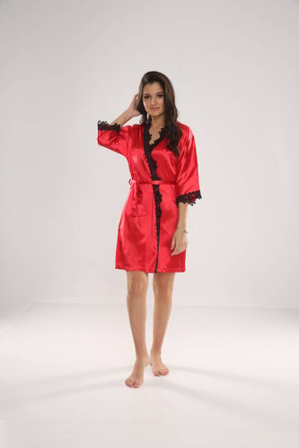 929 Kleoree Damenbademantel De Lafense - rot