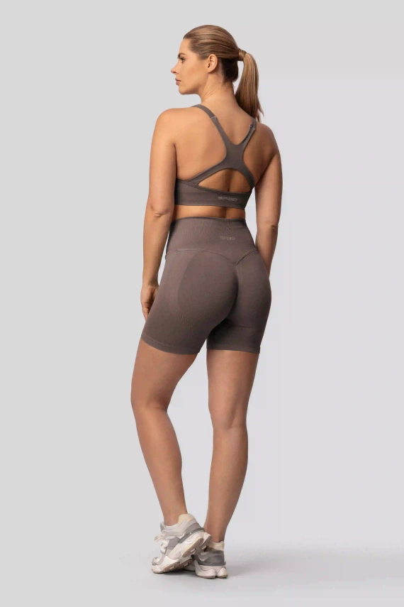 Spaio PUSH-UP PRO formende nahtlose Shorts Fitness hoher Bund taupe