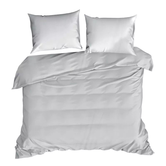 Bettwäsche MI aus Mikrofaser Eurofirany, weich, mit Reißverschluss, 100% Polyester, silber