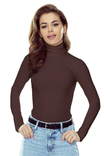 Damen Bluse Eldar Matylda – Gerippte Viskose Premium | Bequemer Rollkragen | Langarm | Elegante Basis für Alltag & Business