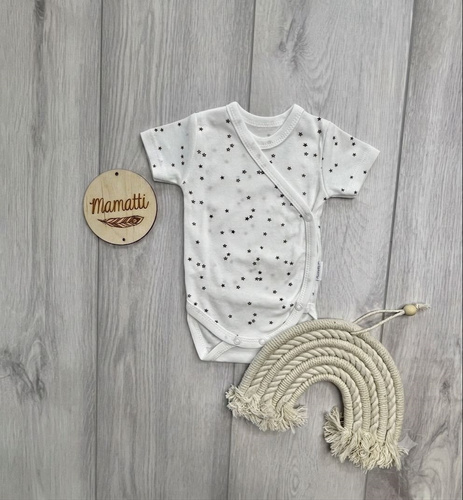 Mamatti BK16225 Wickelbody für Babys Kurzarm mit Sternenprint
