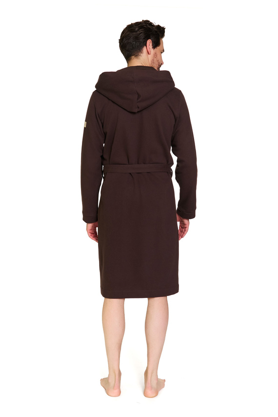 Doctor Nap 7332 – Herren-Bademantel aus Baumwolle mit Kapuze | 100 % Baumwolle, polnische Produktion – Brownie