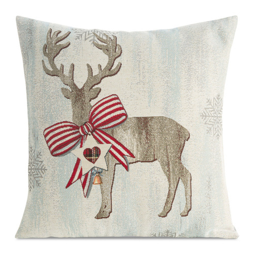 Chp 322 Weihnachts-Wandteppich-Kissenbezug Rentier Eurocurtains natur