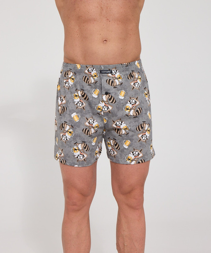 Herrenboxershorts Cornette Classic Fox 001/194, 011/194 – graue Baumwolle