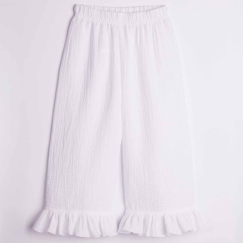 Mädchenhose Nicol 224330 Musselin 100% Baumwolle weit geschnitten, sommerlich - weiß