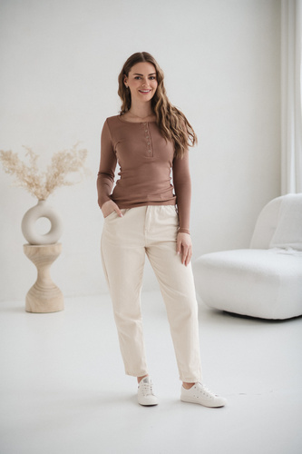 Tummy Milk&Love Umstands- und Stillshirt aus Viskose toffee