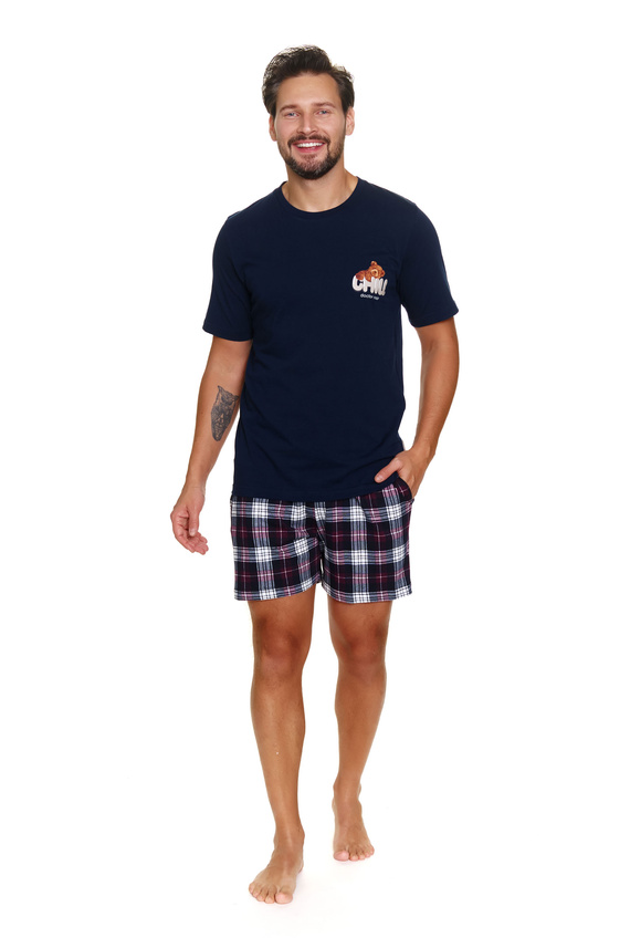 7201 „Chill“ Doctor Nap Herrenpyjama – Marineblau