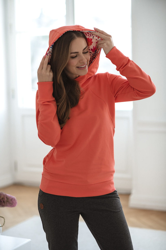 Milk Please Milk&Love Still-Sweatshirt mit korallenroter Kapuze