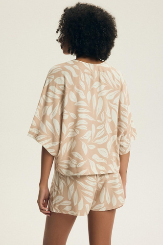 Henderson Dextra 43688 Damenpyjama – Viskose, 3/4-Arm, Knopfleiste, Print