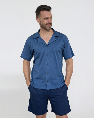 Herren-Pyjama Cornette 2000/01 100% Baumwolle, kurzärmelig mit Kragen