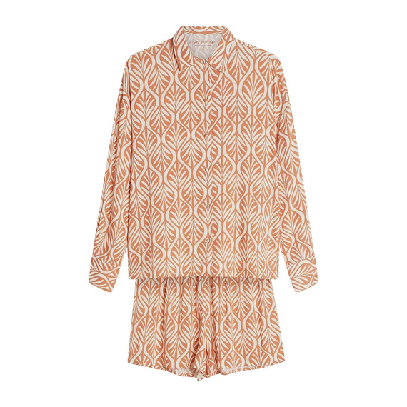 Damen-Pyjama Henderson 43664 Denise – 100% Viskose, Langarm, Shorts, Elegantes Design