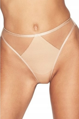 Damen String Lou S-932/2 Kinga – Glatte Mikrofaser, Dezente Mesh-Einsätze