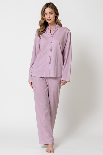 Damen-Pyjama Odessa 1821 Leveza rosa, 100% Baumwolle, mit Knöpfen zum Schließen