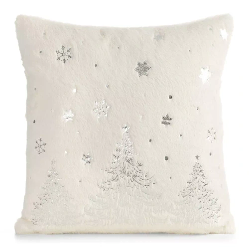 CHP308 Eurofirany Weihnachtskissenbezug 45x45 mit 3D-Pailletten Sternen beige