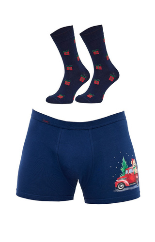 914/01 Cornette Herren-Set Weihnachtsgeschenk – Boxershorts und Socken, Baumwolle
