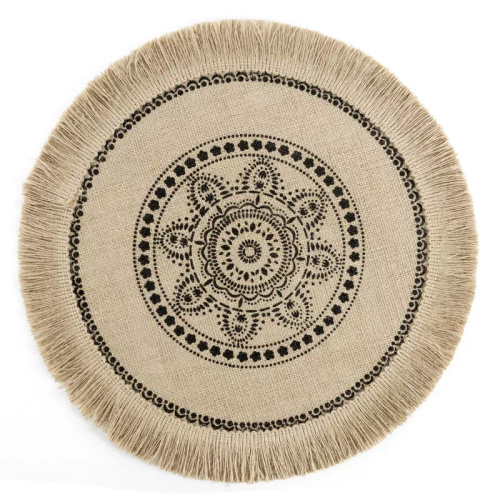 Eurofirany Tischset elegante Platzmatte unter Teller Glamour Stil Elsa natural