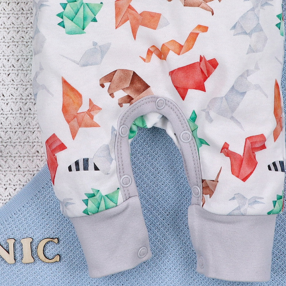 ABN-5387 Lustiger Origami-Strampler ohne Füße, Nini-Aufdruck