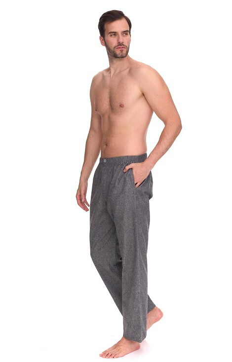2535 Zeus Herren-Pyjamahose L&L – Baumwolle, Melange, mit Taschen